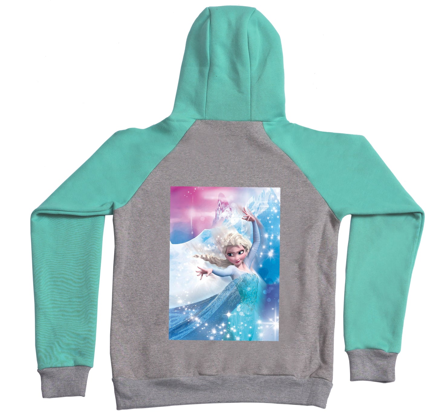 Aqua Grey Elsa Fleece Hood Kids