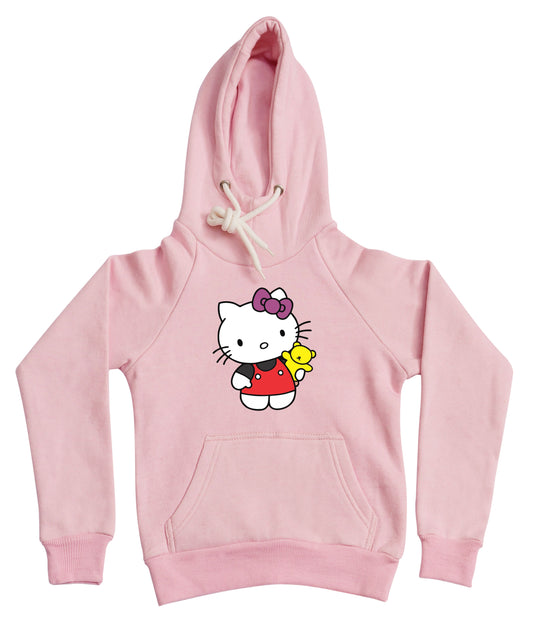 Pink Hello Kitty Hoodie for Kids having Red Prints