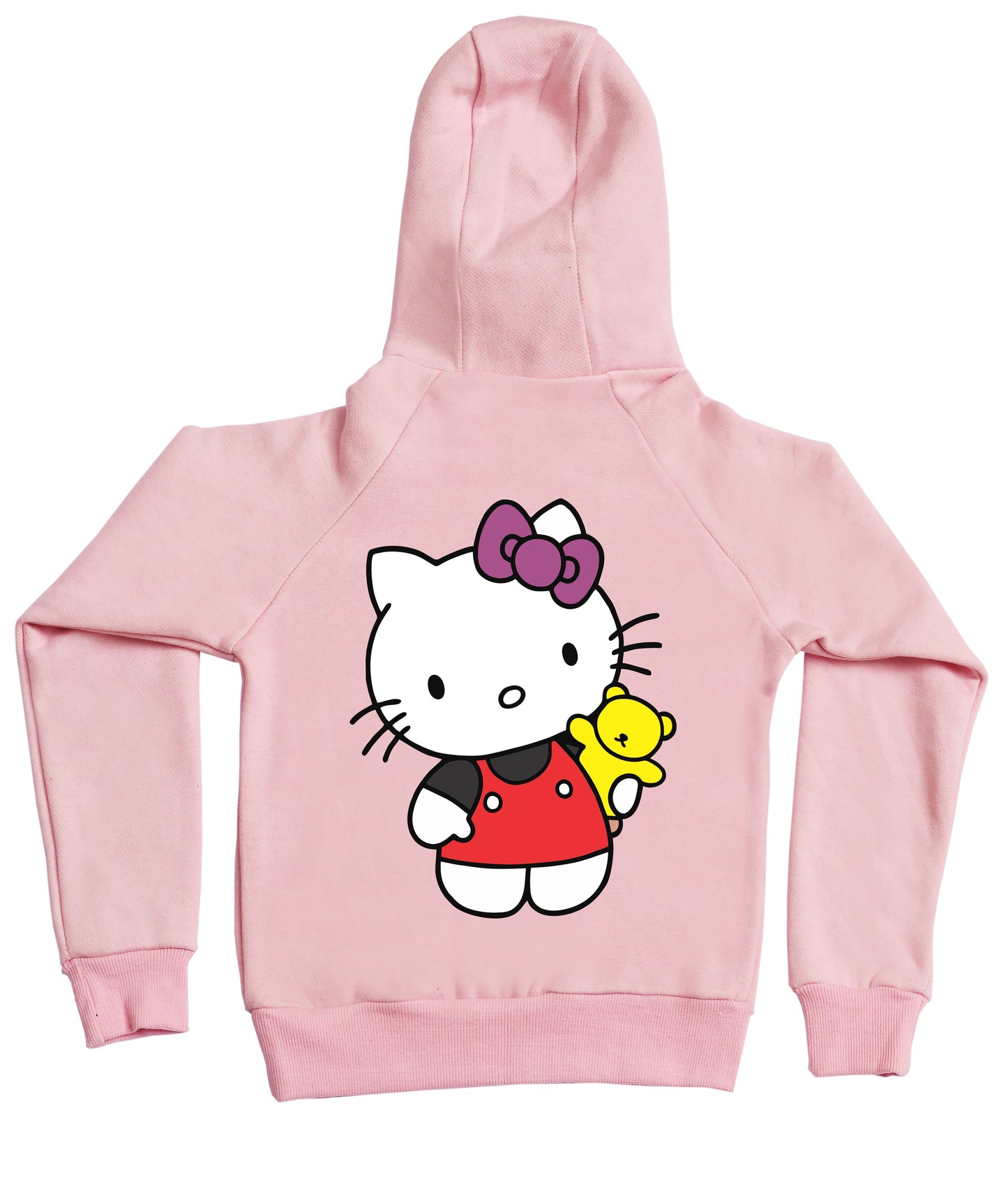 Pink Hello Kitty Hoodie for Kids having Red Prints