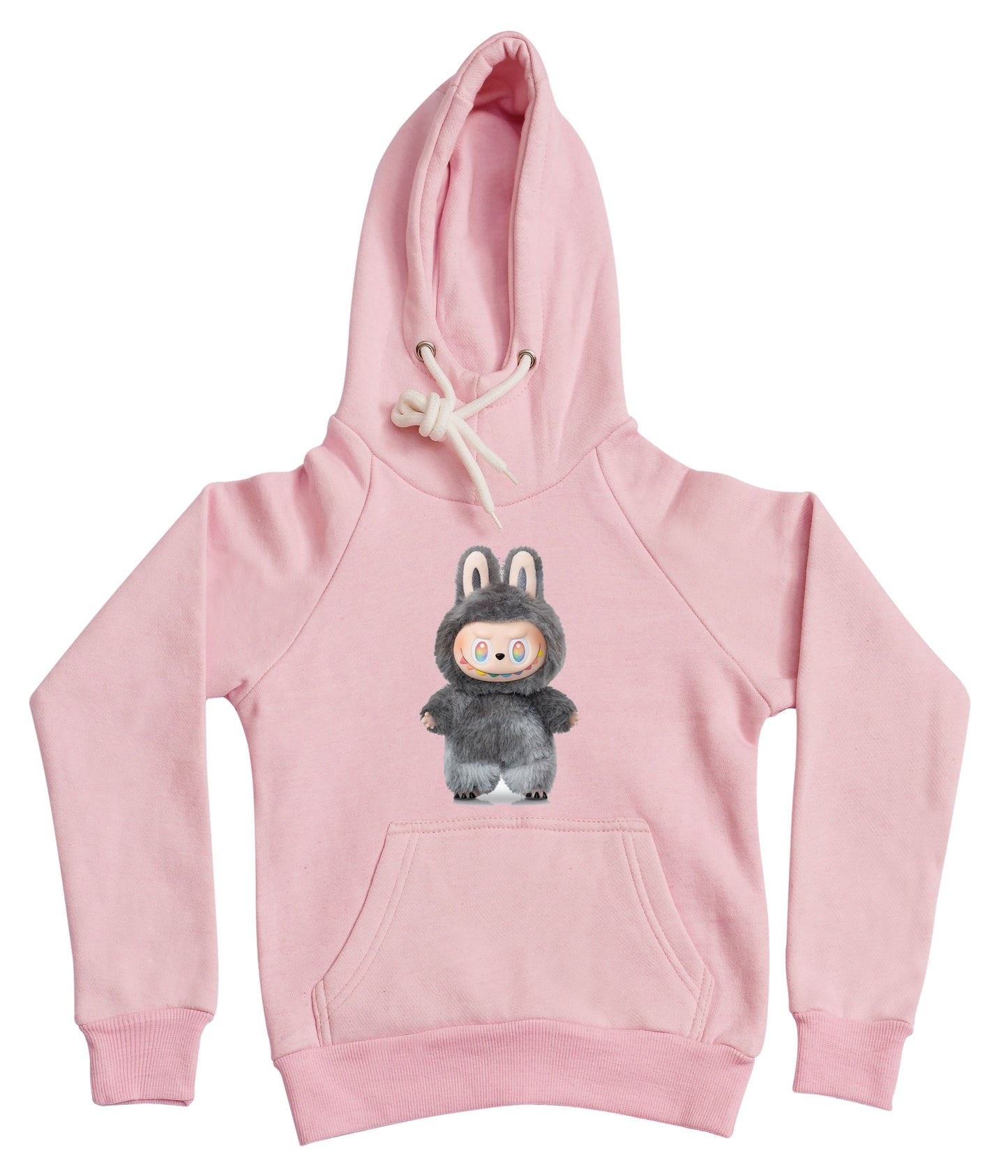 Pink Labubu doll Fleece Hoodie for Kids