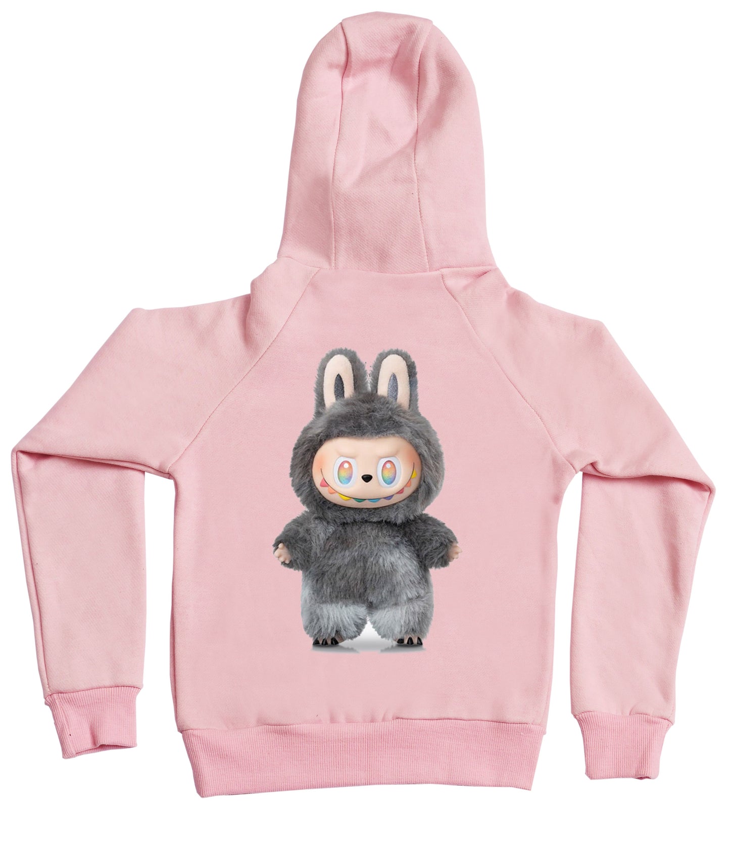 Pink Labubu doll Fleece Hoodie for Kids