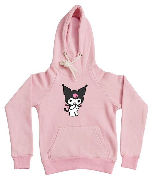 Pink Kuromi doll Fleece Hoodie for Kids