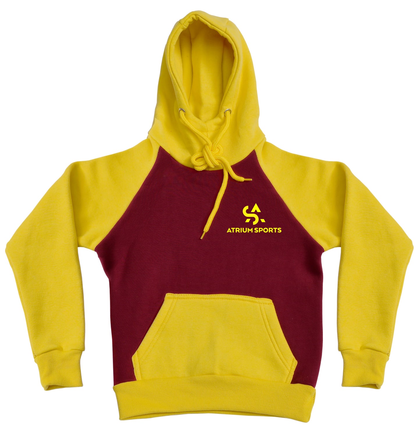 Kids Yellow-Maroon Fleece Hood